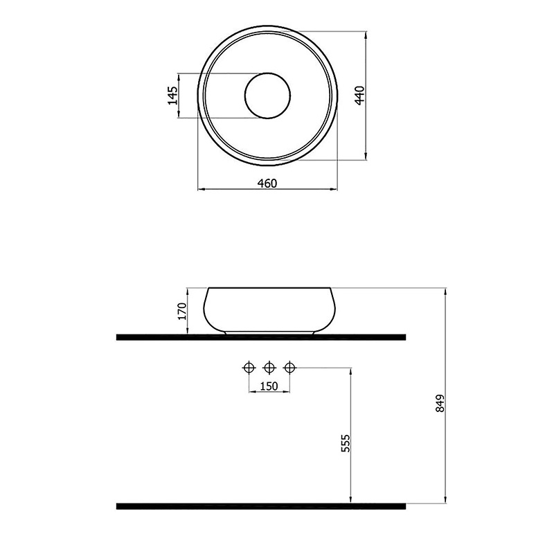 Elipso Tezgah Üstü Lavabo