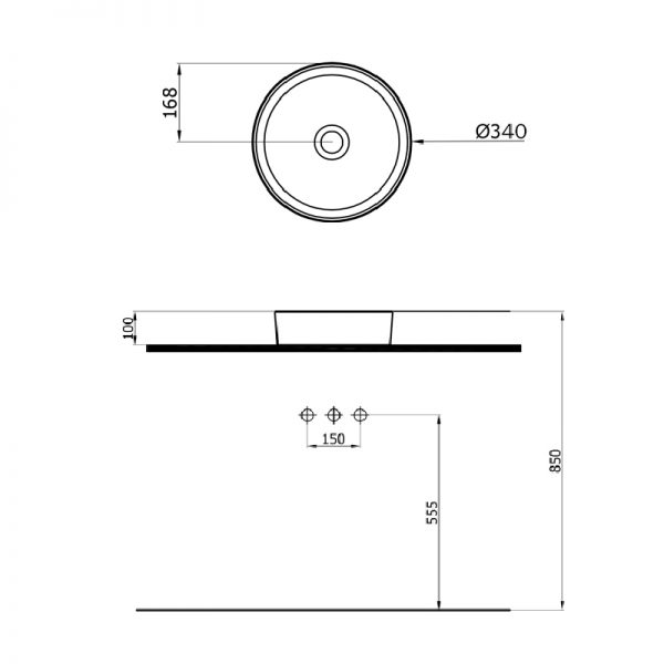Mittes Tezgah Üstü Lavabo